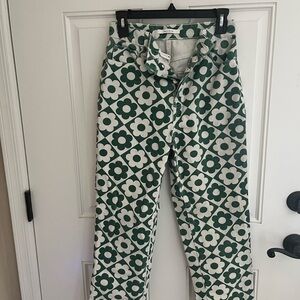 PacSun Green and White Floral Pants